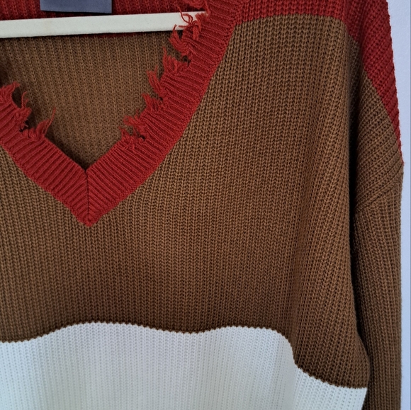 Hudson Gray V-neck Knit Sweater, Size L - Picture 5 of 5